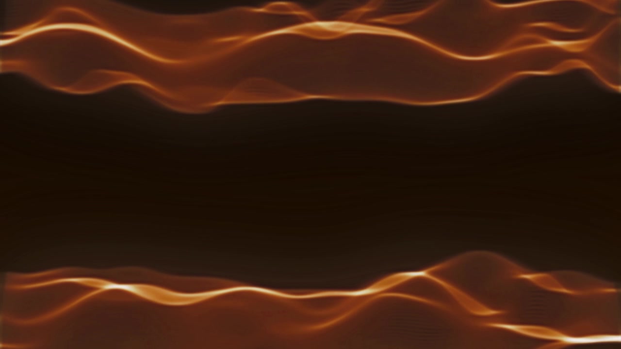 Animazione 3D di un'onda liquida fluida con sfondo sfocato, ispirata alla fantascienza e al filamento di DNA. Effetto visivo gradiente, motion graphics, titoli astratti, colore marrone.