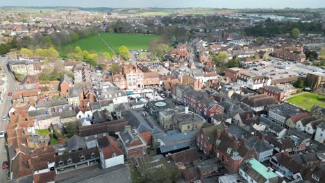 Stadtzentrum-Saffron-Walden-Marktstadt-In-Essex-Großbritannien-Drohnen-Luftaufnahmen