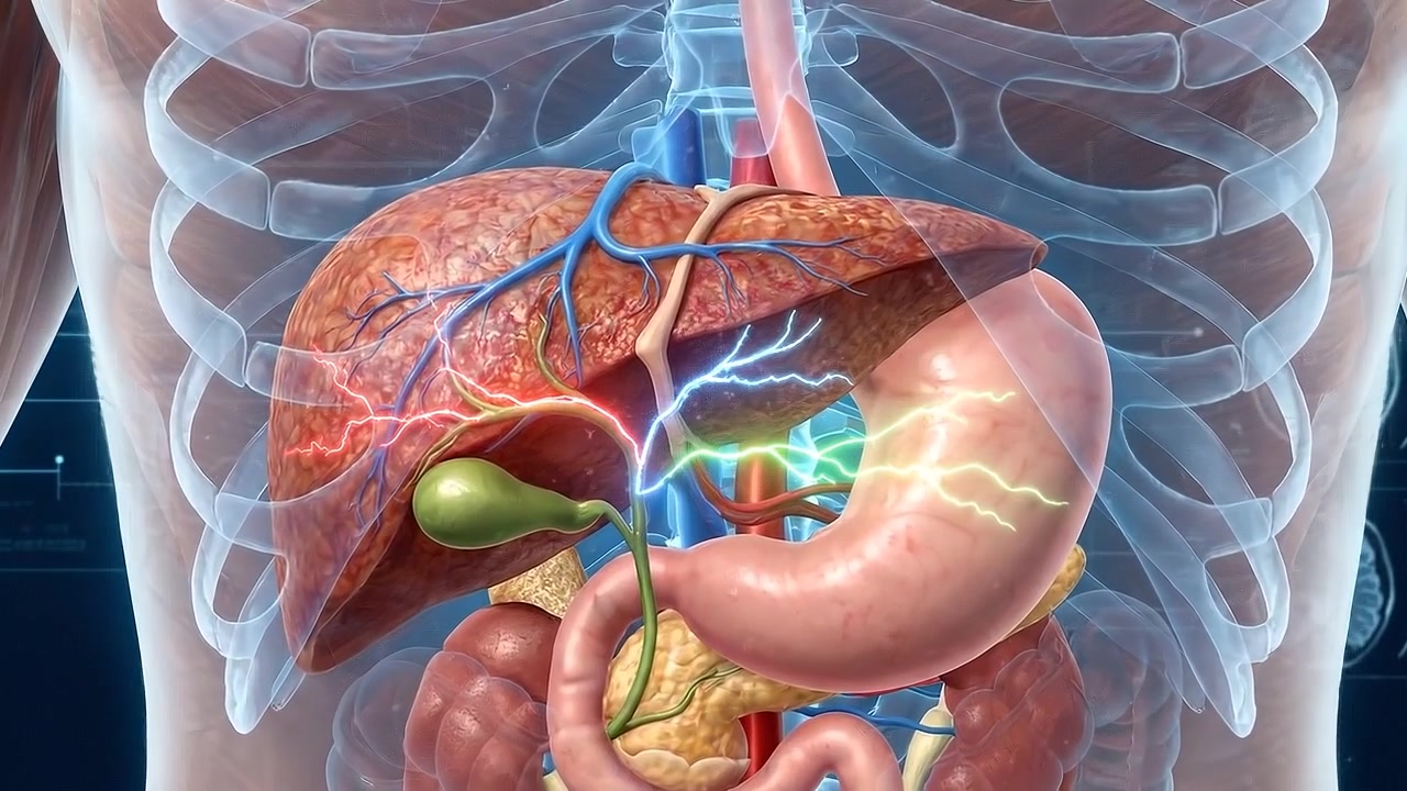 3D Medical Animation of Human Liver and Digestive System