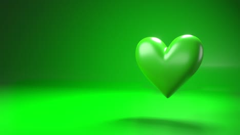 objeto en forma de corazón verde pulsante en el espacio de texto verde.