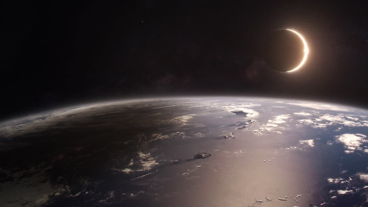 Total Solar Eclipse Seen From Earth Orbit