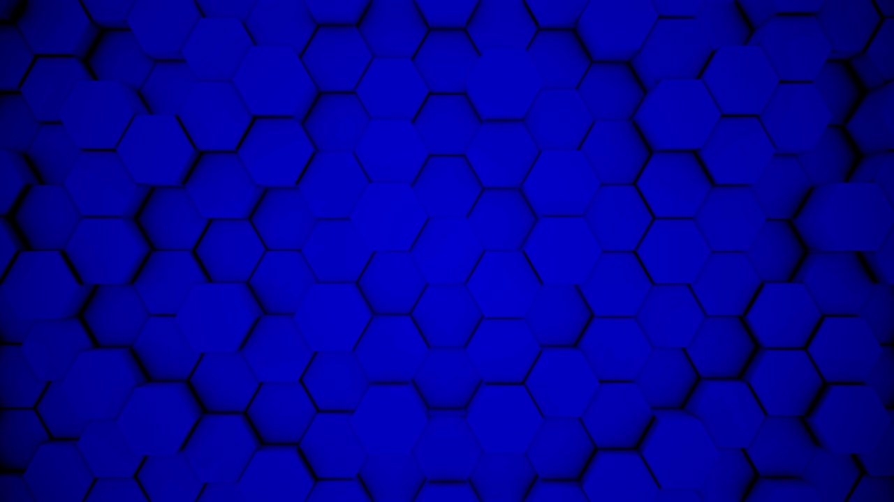 fondo hexagonal azul geométrico abstracto. bucle sin costuras de 4k. renderizado en 3d