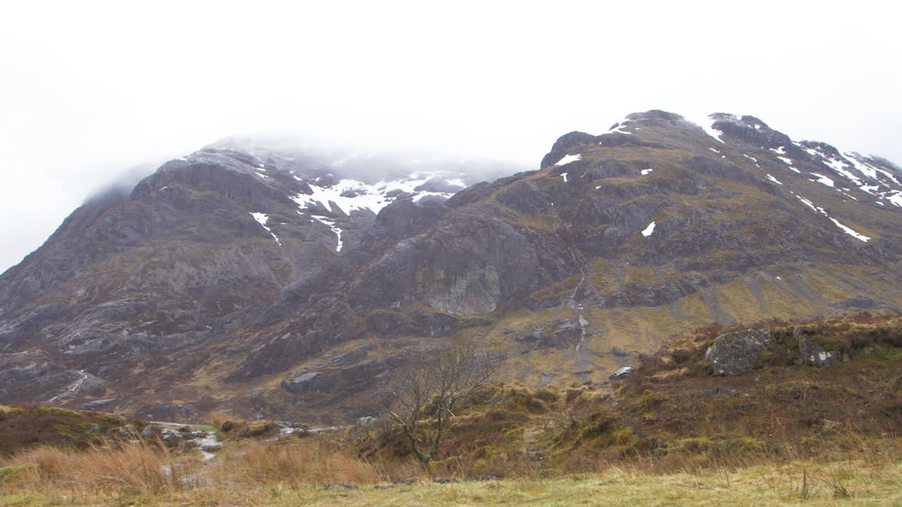 Mountains in scotland with snow