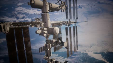 estación espacial internacional en el espacio exterior sobre el planeta tierra