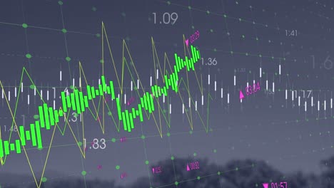 Animation-of-statistical-data-processing-over-grid-network-against-trees