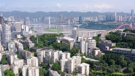 chongqing chinese megacity crossed by yangtze river