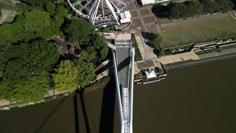 newly constructed kangaroo point bridge and wheel of brisbane tourist attraction built for the 2032 olympic games