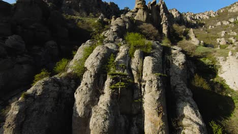 mountainous landscape with rugged rock formations