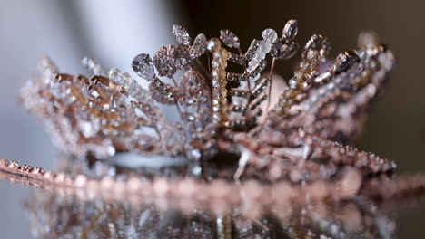 close-up of bridal jewelry for the bride's wedding on the table