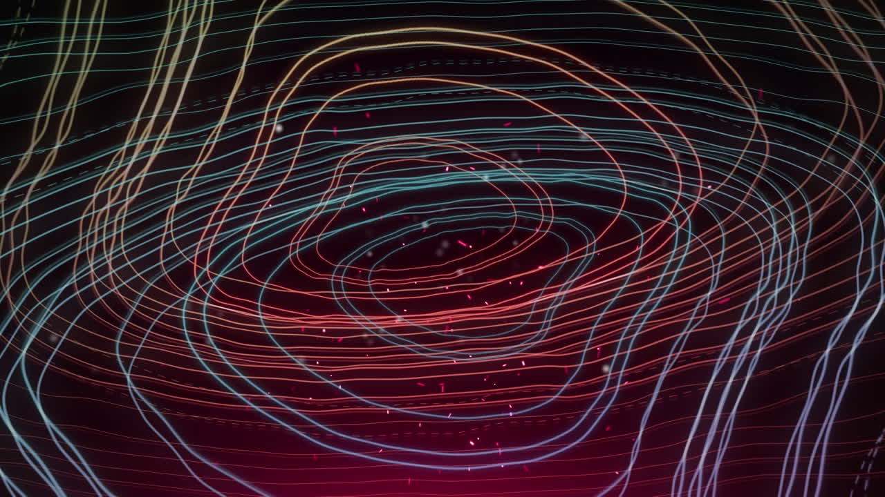 Light sparks over topography against black background