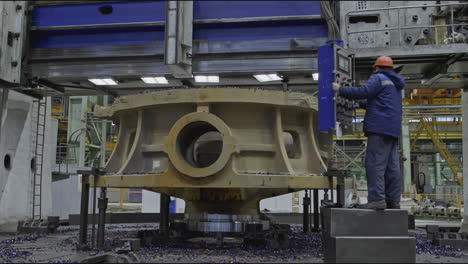 industrial machining process in a factory