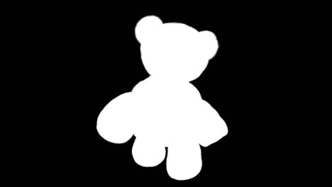 animation teddy bear on a blue screen. toy bear walking seamless loop. alpha channel