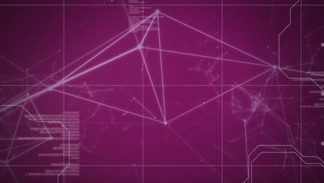 animación de la red de conexiones y procesamiento de datos en relación con la red