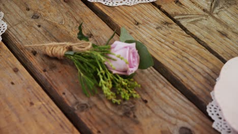 pretty table setting with rose