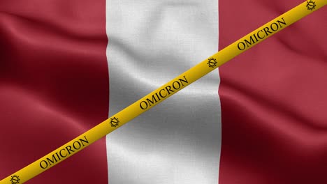 variante omicron y franja de prohibición en la bandera de perú - bandera de perú