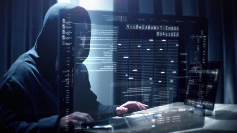 Ein-Futuristischer-Cyber-Hacker,-Der-Unter-Dem-Deckmantel-Der-Anonymität-Agiert,-Nutzt-Fortschrittliche-Algorithmen,-Um-Cybersicherheitssysteme-Zu-Infiltrieren-Und-Schwachstellen-In-Der-Passwortsicherheit-Auszunutzen