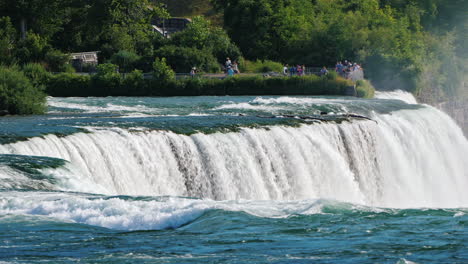 Niagara-River-With-Niagara-Falls-In-The-Foreground-Amazing-Landmark-Of-Usa-And-Canada