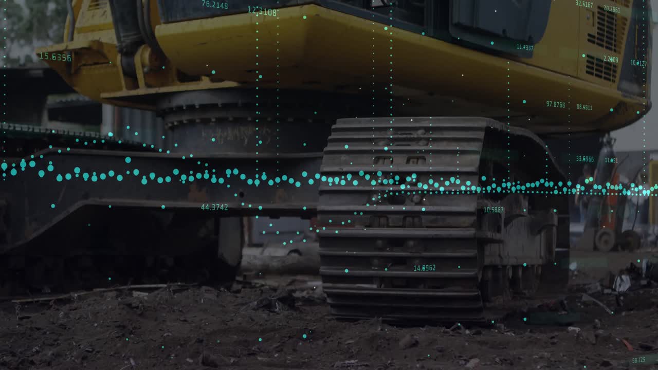 Animation of data processing over rubbish dump