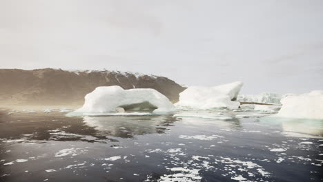 icebergs in arctic landscape