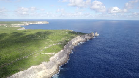 coastline and cliffs of porte d'enfer, guadeloupe