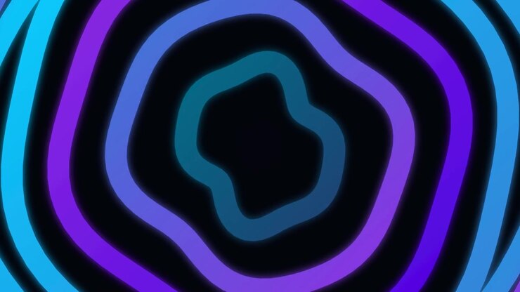 Anéis de Neon Pulsantes Abstratos em Azul e Roxo