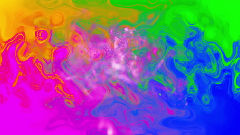 neon colors swirling across digital canvas, creating fluid design with marbled liquid forms