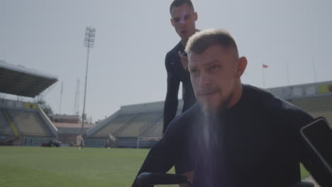 athlete training session at stadium