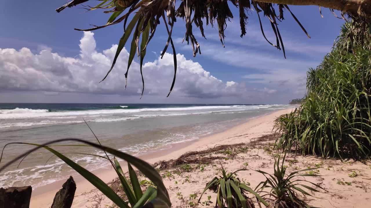 Calm ocean waves on virgin exotic beach luxury holiday peaceful holiday destination