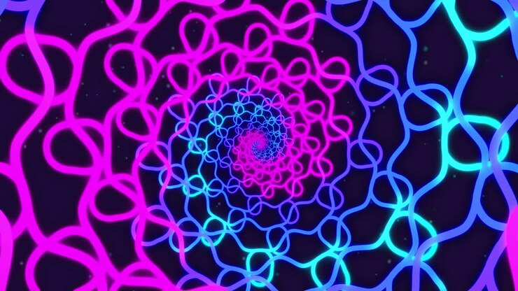 Animazione di forme colorate su sfondo nero