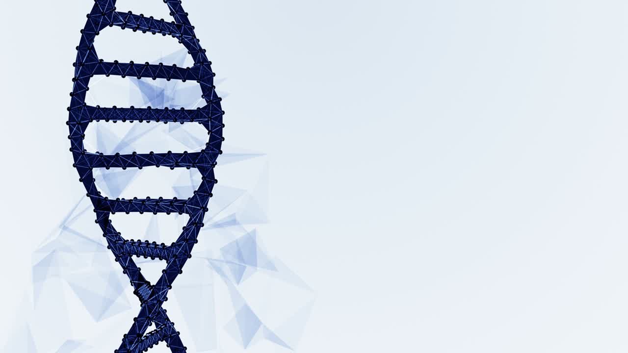 animación de fondo de la forma abstracta de la molécula de adn