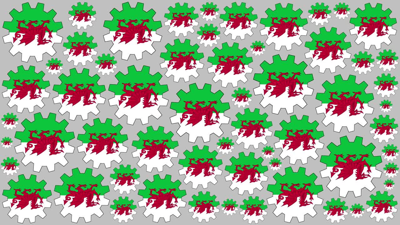 웨일즈 발 기어 스피닝 배경