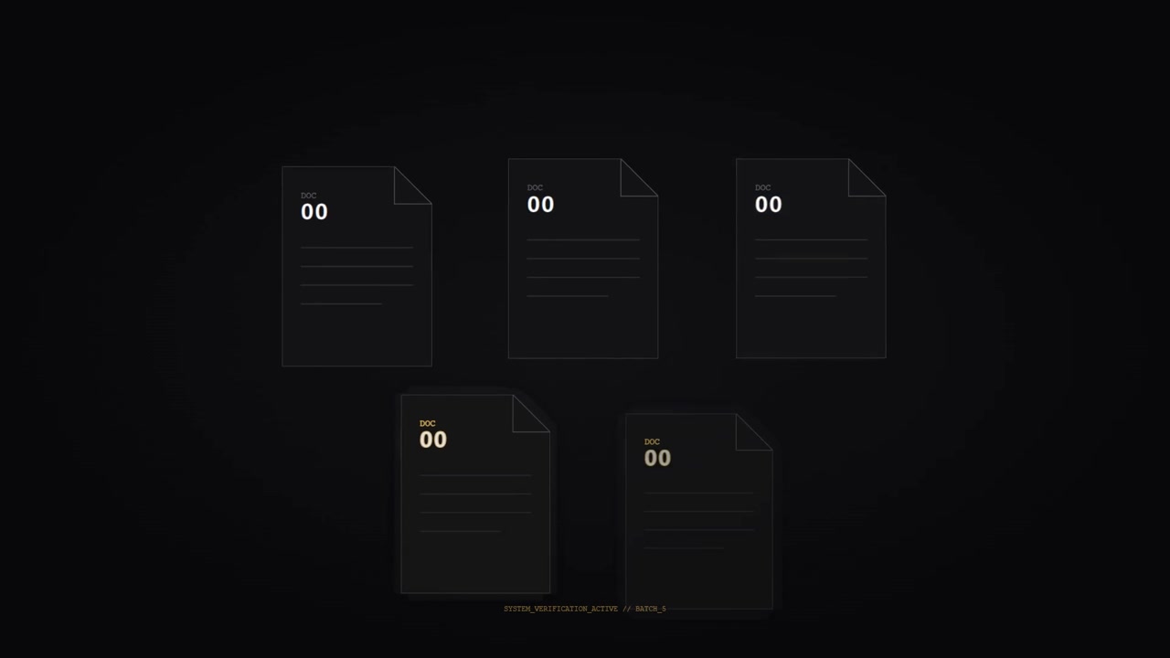 Digital Document Icons Appearing on Dark Background