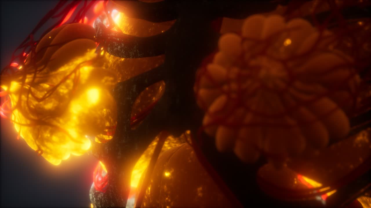 animación médicamente precisa en 3d del corazón y los vasos sanguíneos