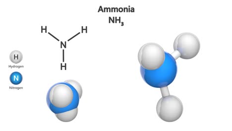 ammonia (molecular formula: nh3). seamless loop.