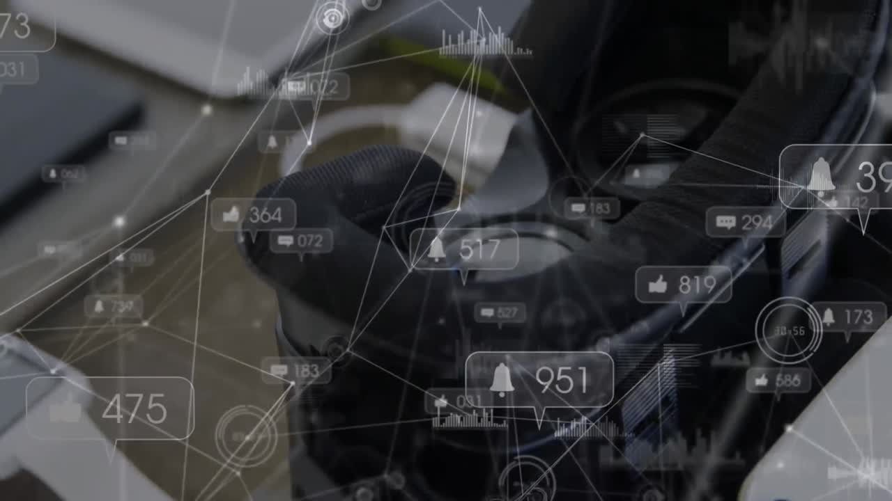 vr 헤드을 통해 연결 네트워크의 애니메이션