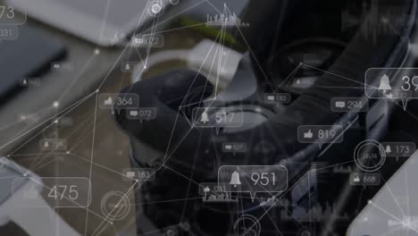 Animation of network of connections over vr headsets