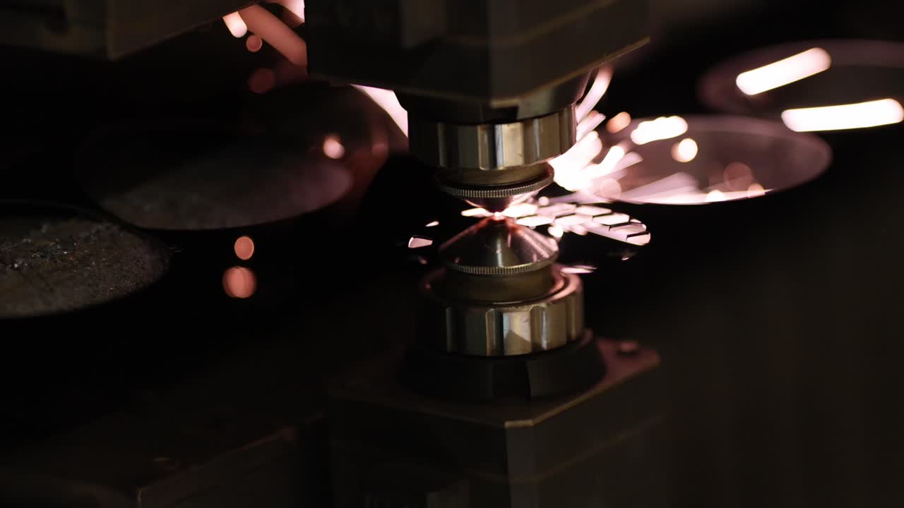 Close-up of a Laser Machine Engraving Metal