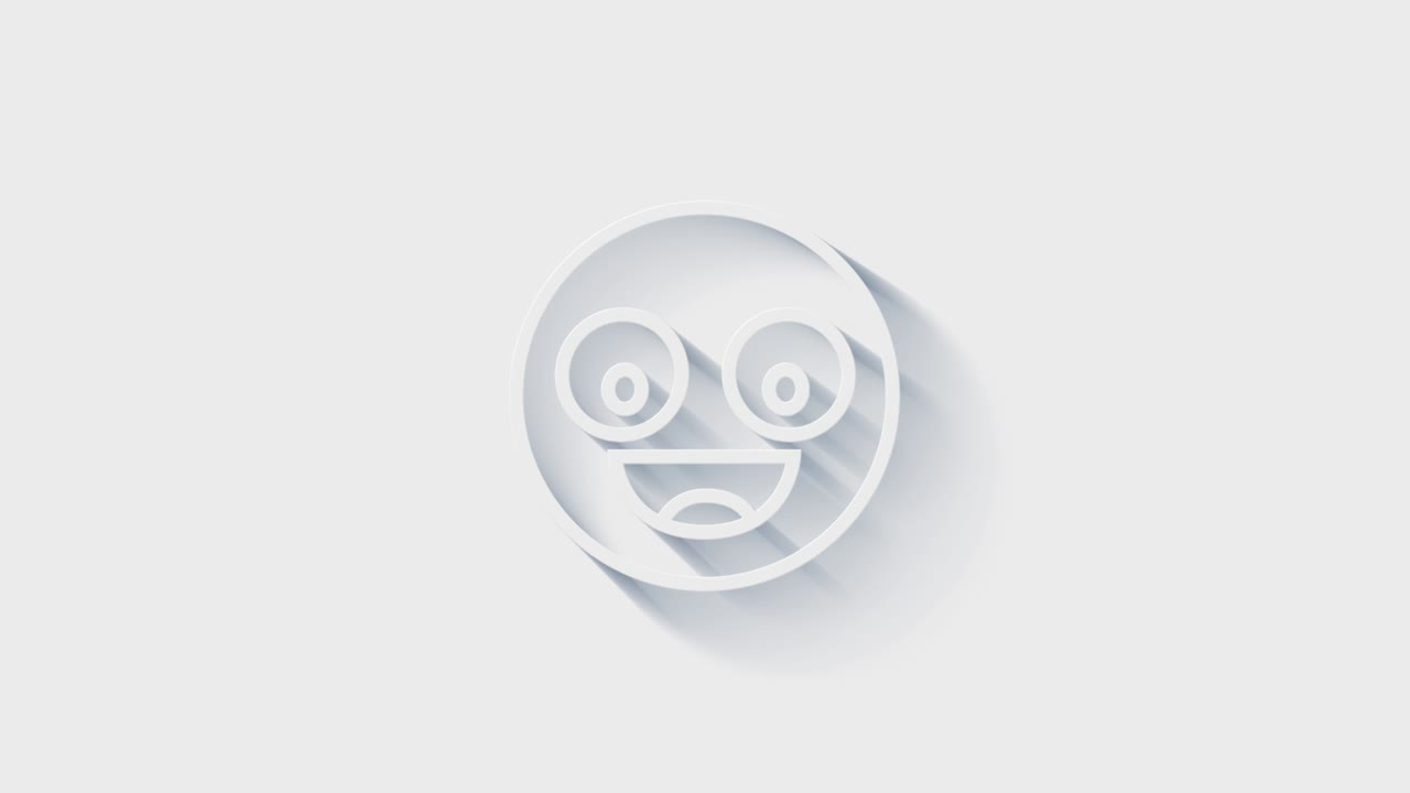 el icono de la cara sonriente de la línea blanca aislado con una larga sombra. emoticon sonriente. símbolo de chat sonriente feliz.