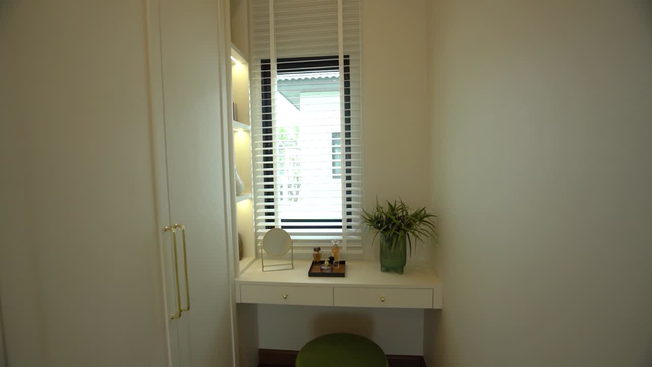 미니멀하고 컴 ⁇ 트한 파우더  ⁇  인테리어 디자인, 클로즈업