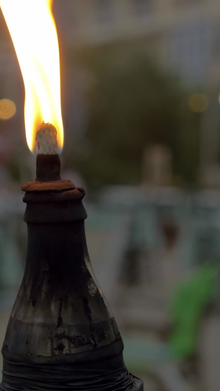 Close-up of a Tiki Torch Flame