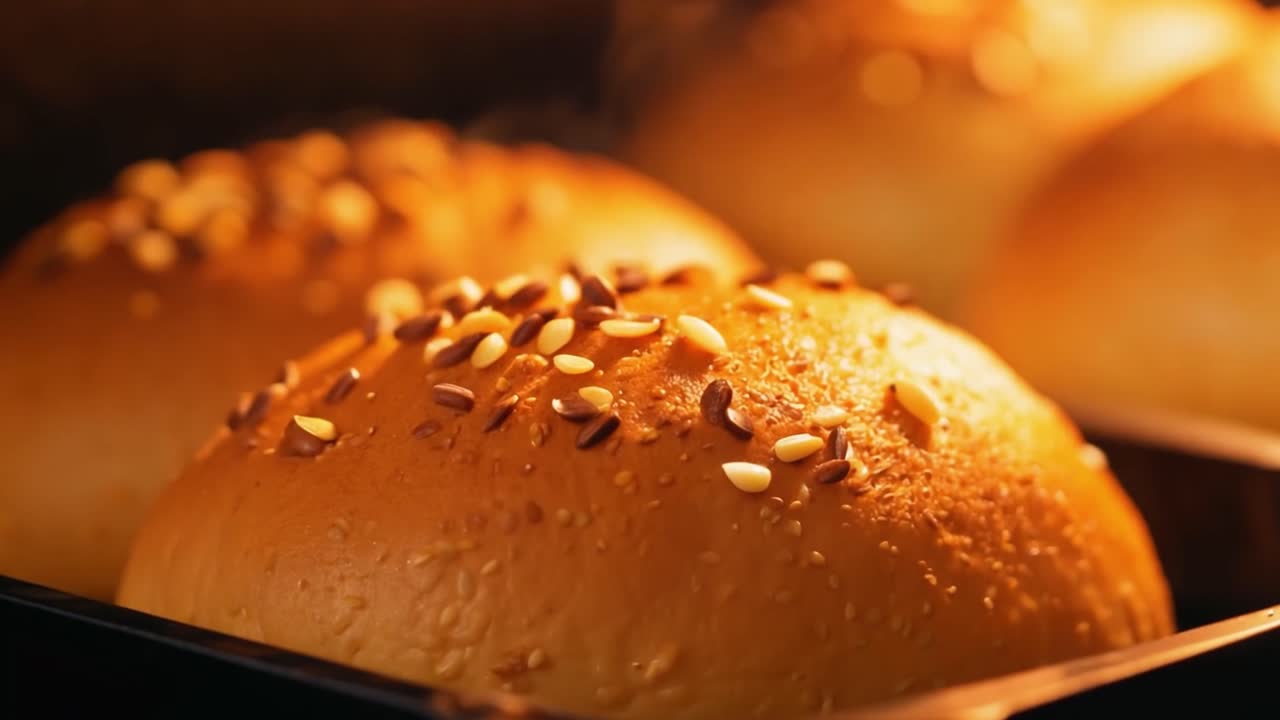 Fresh baked seeded buns