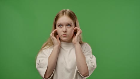 girl expressing different emotions
