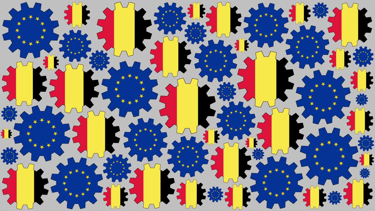 유럽과 벨기에 발 기어 회전 배경