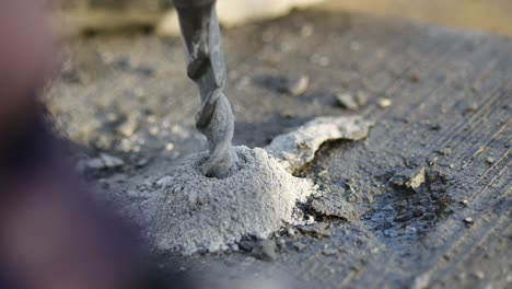 drilling a hole in concrete