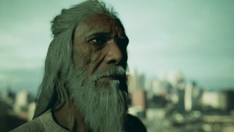 retrato de un anciano indio