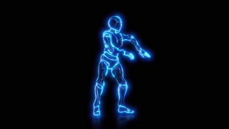 dansende robotlus op zwarte achtergrond 4k resolutie