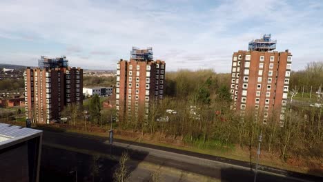 Hochhäuser,-Wohnungen,-Die-In-Der-Stadt-Stoke-On-Trent-Gebaut-Wurden,-Um-Der-Wachsenden-Bevölkerung-Gerecht-Zu-Werden,-Wohnungsnot-Und-Überfüllung,-Einwanderungswohnungen