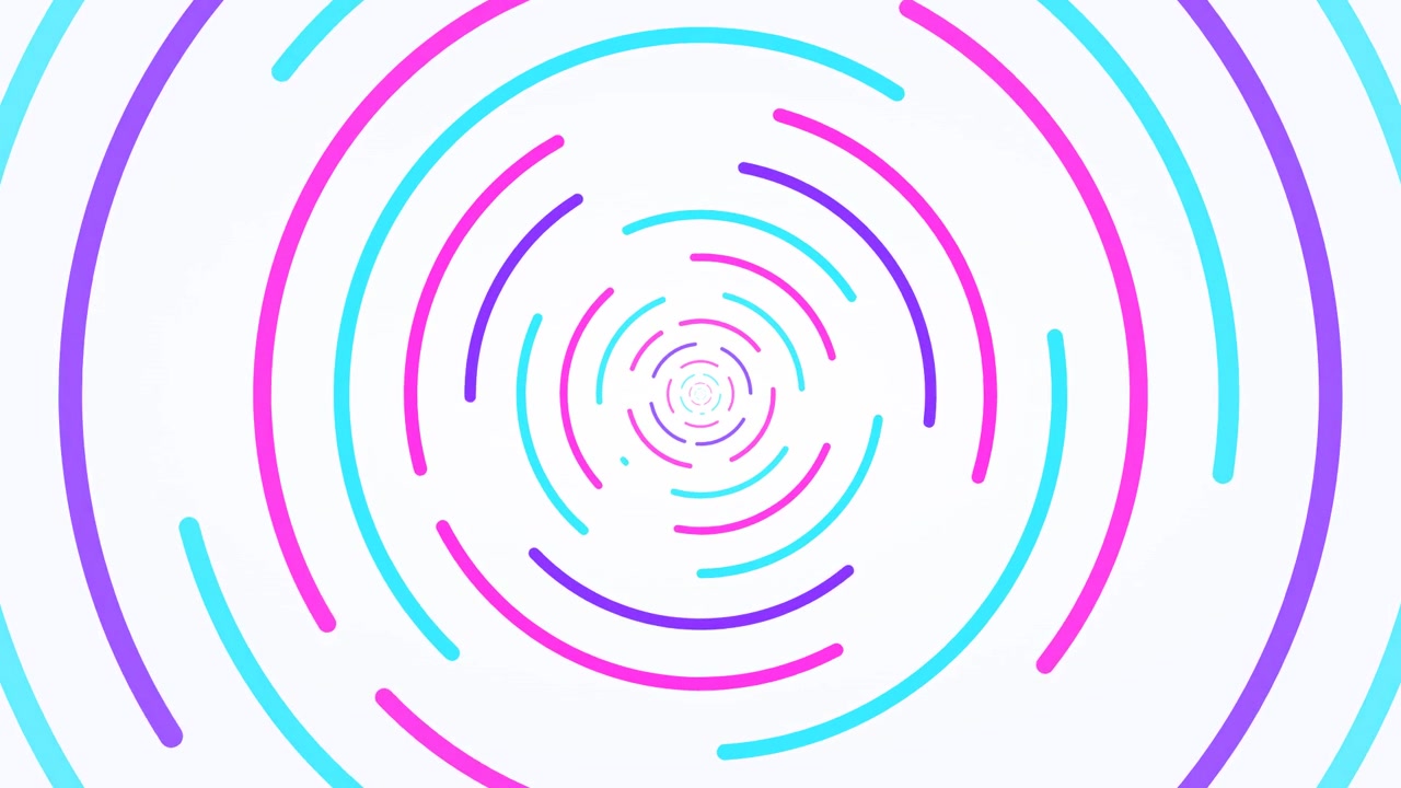 Abstract Motion Background with Rotating Neon Circular Lines