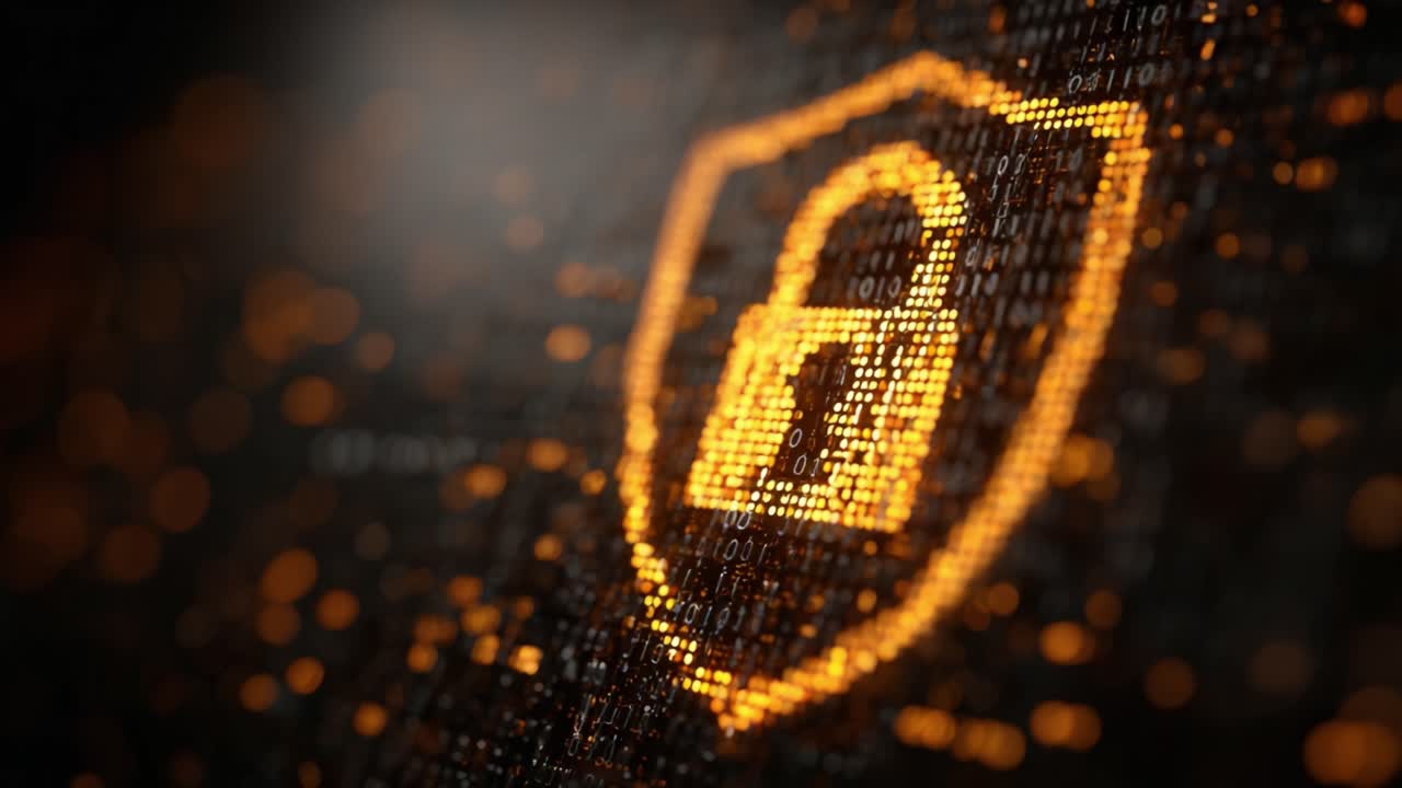 A Stunning Digital Illustration of a Lock within a Shield, Amplifying Themes of Cybersecurity and Data Protection, Emphasizing the Importance of Online Safety in the Digital Age