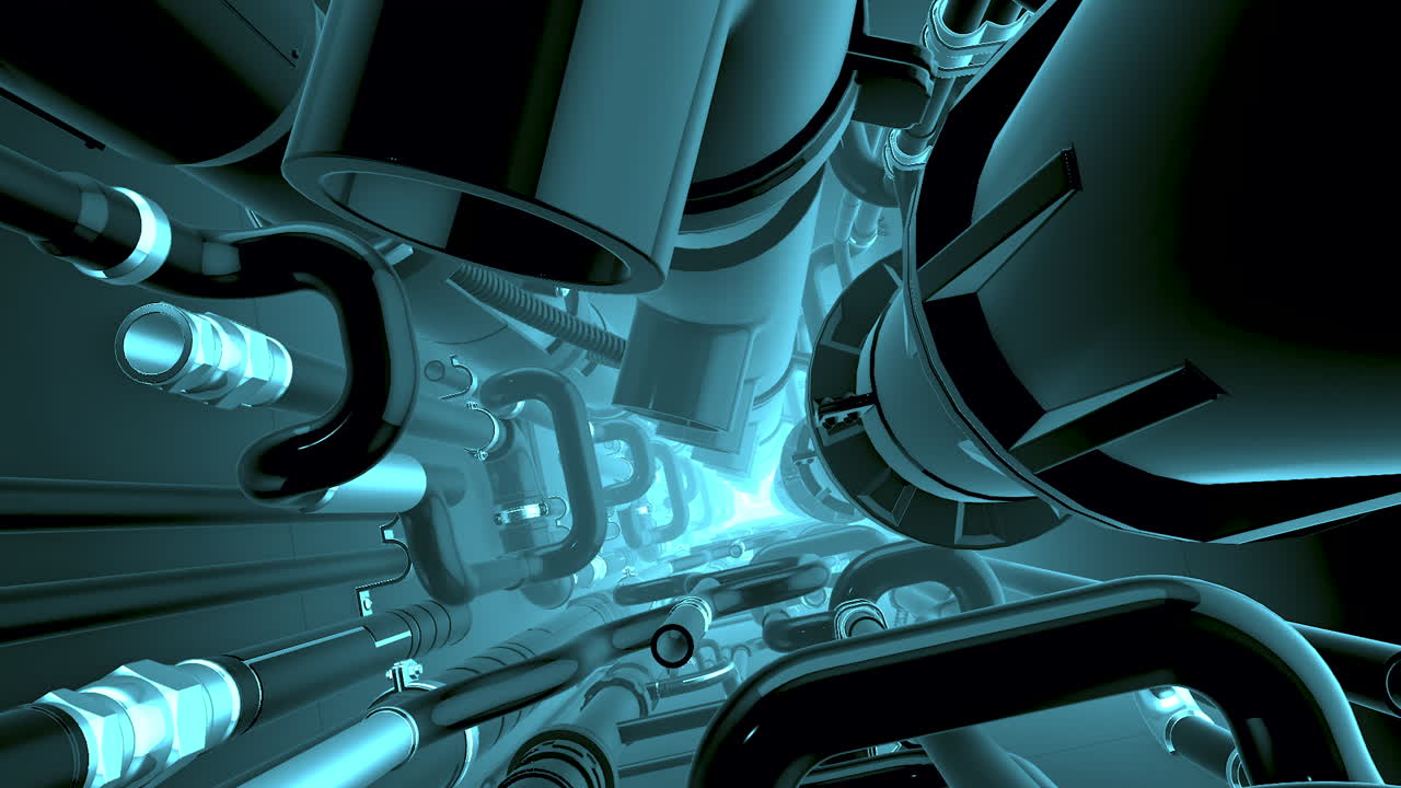 미래 산업 기계 터널